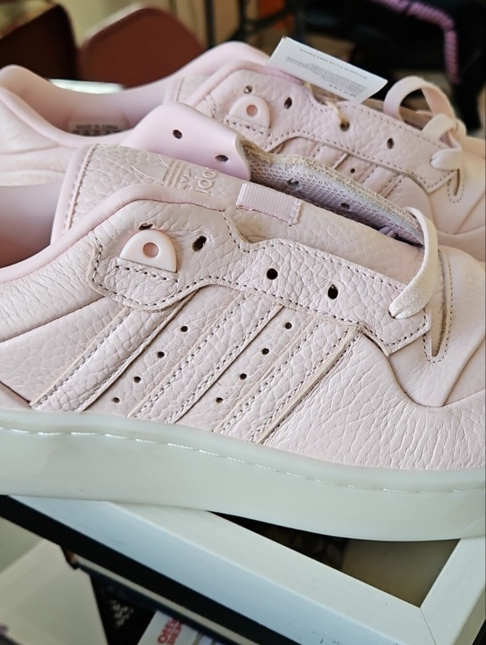 adidas Women’s Light Pink Leather Sneakers